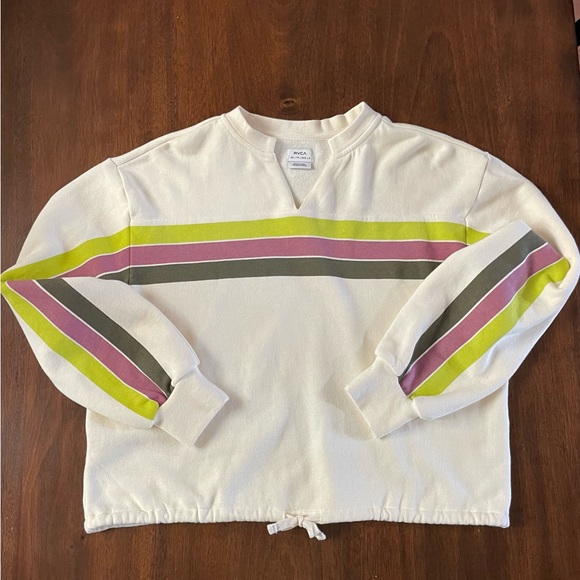 RVCA - Retro Oversized Fleece Colorbock Top - Picture 1 of 6